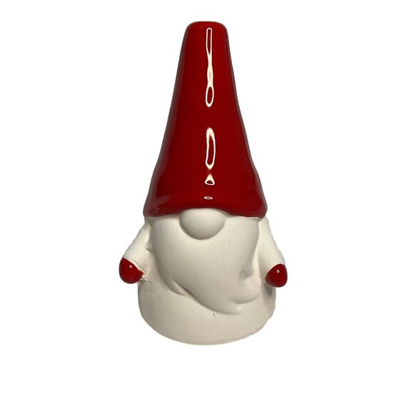 Earthenware Decorative Set Of 3 Adorable Holiday Christmas Ceramic Gnomes New! - Picture 6 of 10